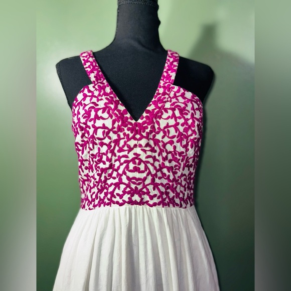 Anthropologie White and purple Maxi Dress - Picture 9 of 13